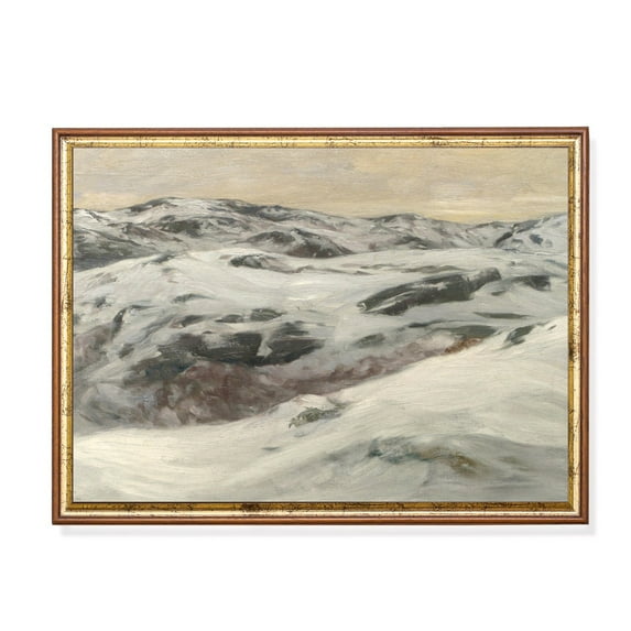 Vintage Snowy Mountain Landscape Print Poster, Rustic Winter Cabin Decor, Size 16x24 UNFFRAMED F03.1.7l517