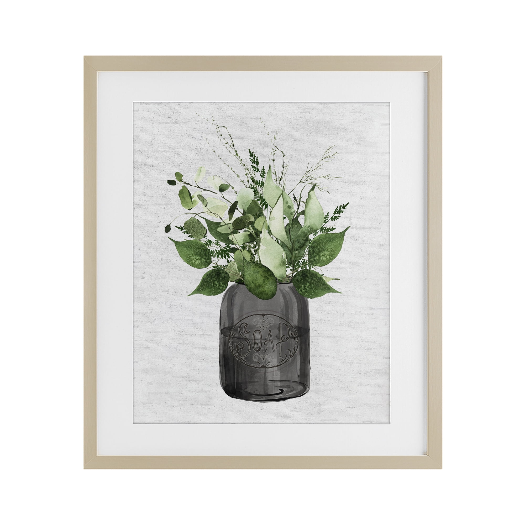Vintage Soap Jar Herbs Birch Framed Print Under Glass, design by Lettered and Lined