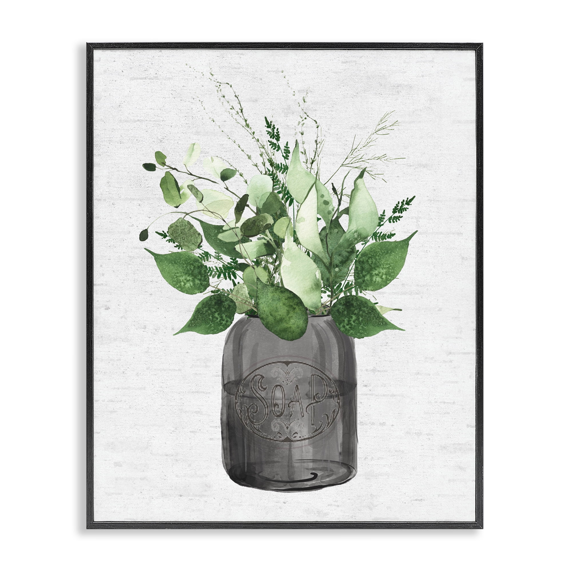Vintage Soap Jar Herbs Black Framed Giclee Art, design by Lettered and Lined