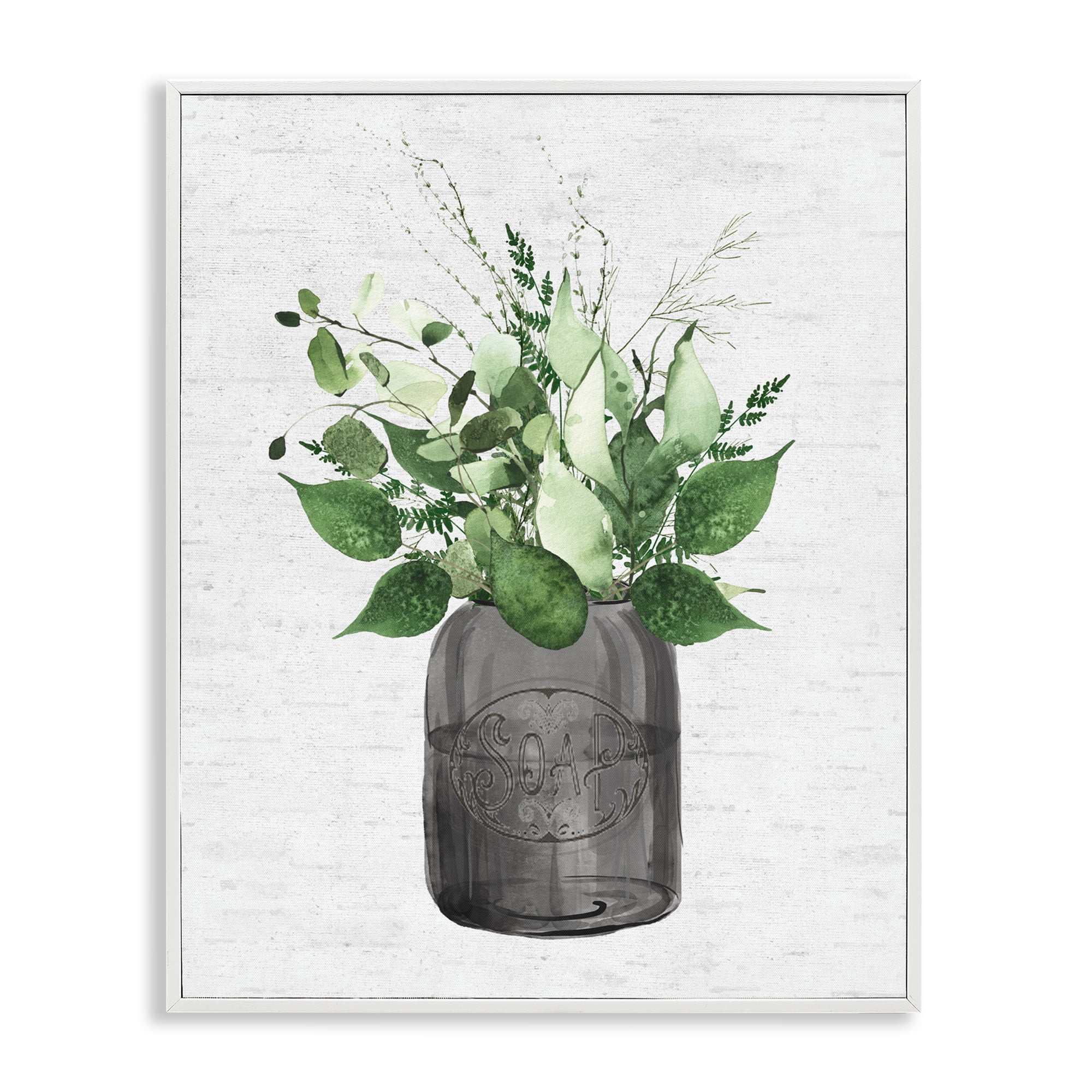 Vintage Soap Jar Herbs White Framed Giclee Art, design by Lettered and Lined