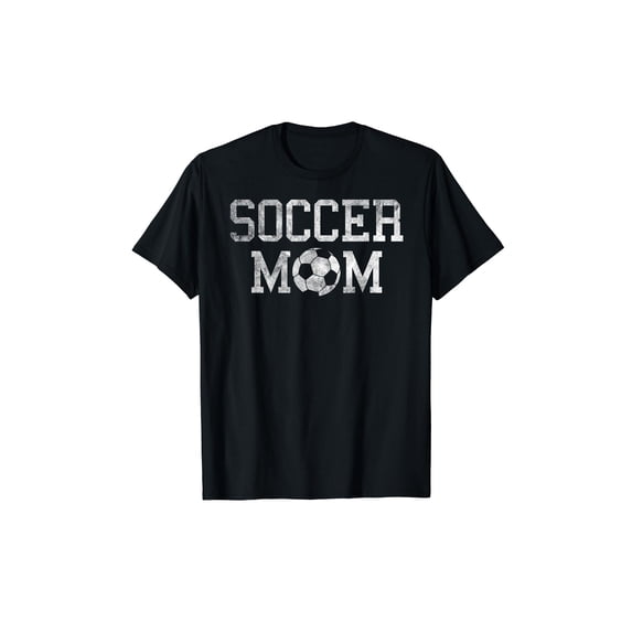 Vintage Soccer Mom T-Shirt Distressed Graphic Tee for Women Athletic Sports Mother's Day Gift Casual Short Sleeve Top