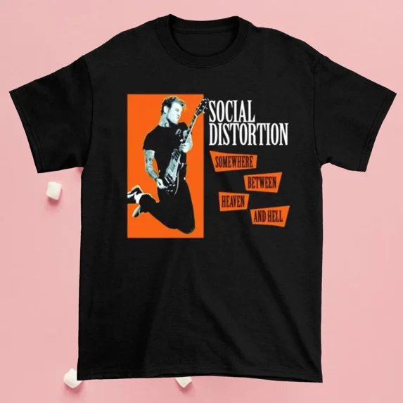 Vintage Social Distortion Inspired Graphic with Dark Theme Unisex T-Shirt up to size 5XL