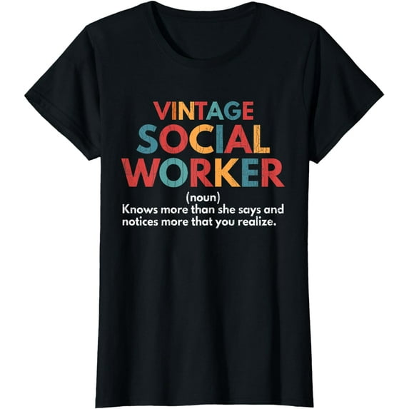 Vintage Social Worker Definition Funny Social Work Graphic T-Shirt