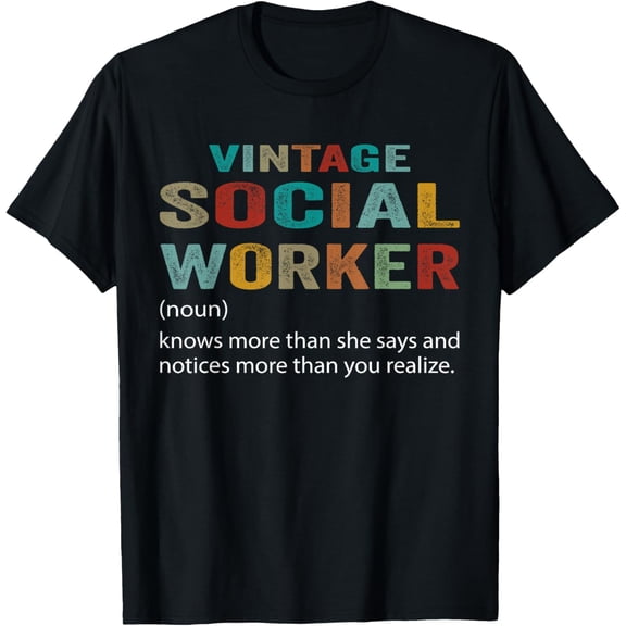 Vintage Social Worker Definition Social Work Graphic Funny T-Shirt