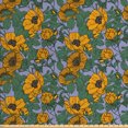 thumbnail image 1 of Ambesonne Vintage Fabric by the Yard Upholstery, Entangled Leaves Flowers, 2 Yards, Earth Yellow Fern Green, 1 of 4