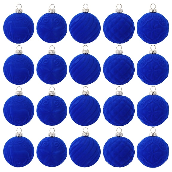 Vintage Soft Christmas Ball Ornaments Set 25Pcs 6cm Shatterproof Holiday Tree Decorations, Flocked Surface Festive Xmas Baubles for Home Decor