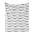 thumbnail image 1 of Vintage Soft Flannel Fleece Blanket, Continuous Monochromatic Pattern with Simple Dotted Botany Inspired Motif, Cozy Plush for Indoor and Outdoor Use, 50" x 60", Charcoal Grey White, by Ambesonne, 1 of 5