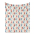 thumbnail image 1 of Vintage Soft Flannel Fleece Blanket, Dessert Theme Delicious Creamy Sugary Treats Illustration of Ice Cream, Cozy Plush for Indoor and Outdoor Use, 70" x 90", Eggshell Red and Blue, by Ambesonne, 1 of 5