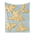 thumbnail image 1 of Vintage Soft Flannel Fleece Blanket, Fluffy Formed Old-Fashioned Clouds in Air Funky Colored Sky Elements Illustration, Cozy Plush for Indoor and Outdoor Use, 70" x 90", Blue Beige, by Ambesonne, 1 of 5