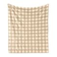 thumbnail image 1 of Vintage Soft Flannel Fleece Blanket, Old Fashioned Checkered Pattern in Shabby Colors Geometric Classical, Cozy Plush for Indoor and Outdoor Use, 70" x 90", Orange White Cadet Blue, by Ambesonne, 1 of 5