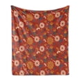 thumbnail image 1 of Vintage Soft Flannel Fleece Throw Blanket, Flower Silhouettes on a Half Circle Scale Background Spring Blossom Theme, Cozy Plush for Indoor and Outdoor Use, 50" x 60", Multicolor, by Ambesonne, 1 of 5