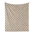thumbnail image 1 of Vintage Soft Flannel Fleece Throw Blanket, Geometric Motif in Earth Tones with Repeating Rhombuses Argyle, Cozy Plush for Indoor and Outdoor Use, 50" x 70", Chocolate Sand Brown, by Ambesonne, 1 of 5