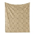 thumbnail image 1 of Vintage Soft Flannel Fleece Throw Blanket, Illustration of Monochrome Old Grunge Style Map with Nautical Elements, Cozy Plush for Indoor and Outdoor Use, 50" x 60", Beige and Dark Cocoa, by Ambesonne, 1 of 5