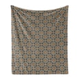 thumbnail image 1 of Vintage Soft Flannel Fleece Throw Blanket, Little Daffodils Florets Delicate Features Style Yard Blooms Corsage, Cozy Plush for Indoor and Outdoor Use, 50" x 70", Dark Blue Orange, by Ambesonne, 1 of 5