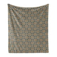 thumbnail image 1 of Vintage Soft Flannel Fleece Throw Blanket, Little Daffodils Florets Delicate Features Style Yard Blooms Corsage, Cozy Plush for Indoor and Outdoor Use, 60" x 80", Dark Blue Orange, by Ambesonne, 1 of 5