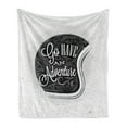 thumbnail image 1 of Vintage Soft Flannel Fleece Throw Blanket, Motorcycle Adventure Words and Ornate Lines Contemporary New Graphic Design, Cozy Plush for Indoor and Outdoor Use, 50" x 60", Grey, by Ambesonne, 1 of 5