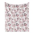 thumbnail image 1 of Vintage Soft Flannel Fleece Throw Blanket, Pastel Floral Blossom Petals Romantic Flourishing, Cozy Plush for Indoor and Outdoor Use, 50" x 60", Pale Pink Warm Taupe, by Ambesonne, 1 of 5