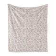 thumbnail image 1 of Vintage Soft Flannel Fleece Throw Blanket, Pastel Outline Tulip Flowers Deco Print, Cozy Plush for Indoor and Outdoor Use, 70" x 90", Champagne Pale Rose, by Ambesonne, 1 of 6