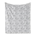 thumbnail image 1 of Vintage Soft Flannel Fleece Throw Blanket, Pattern of Blooming Poppy Flowers in Greyscale Tones Botanical Art, Cozy Plush for Indoor and Outdoor Use, 70" x 90", Pale Taupe Charcoal Grey, by Ambesonne, 1 of 5