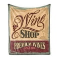 thumbnail image 1 of Vintage Soft Flannel Fleece Throw Blanket, Vintage Rusty Pop Art Style Sign for Wine Shop Past Time Adds Bohemian Art Print, Cozy Plush for Indoor and Outdoor Use, 70" x 90", Orange Red, by Ambesonne, 1 of 5