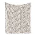 thumbnail image 1 of Vintage Soft Flannel Fleece Throw Blanket, Tender Illustration of Botanical Themed Motif in Earth Tones, Cozy Plush for Indoor and Outdoor Use, 70" x 90", Coconut Cocoa, by Ambesonne, 1 of 6