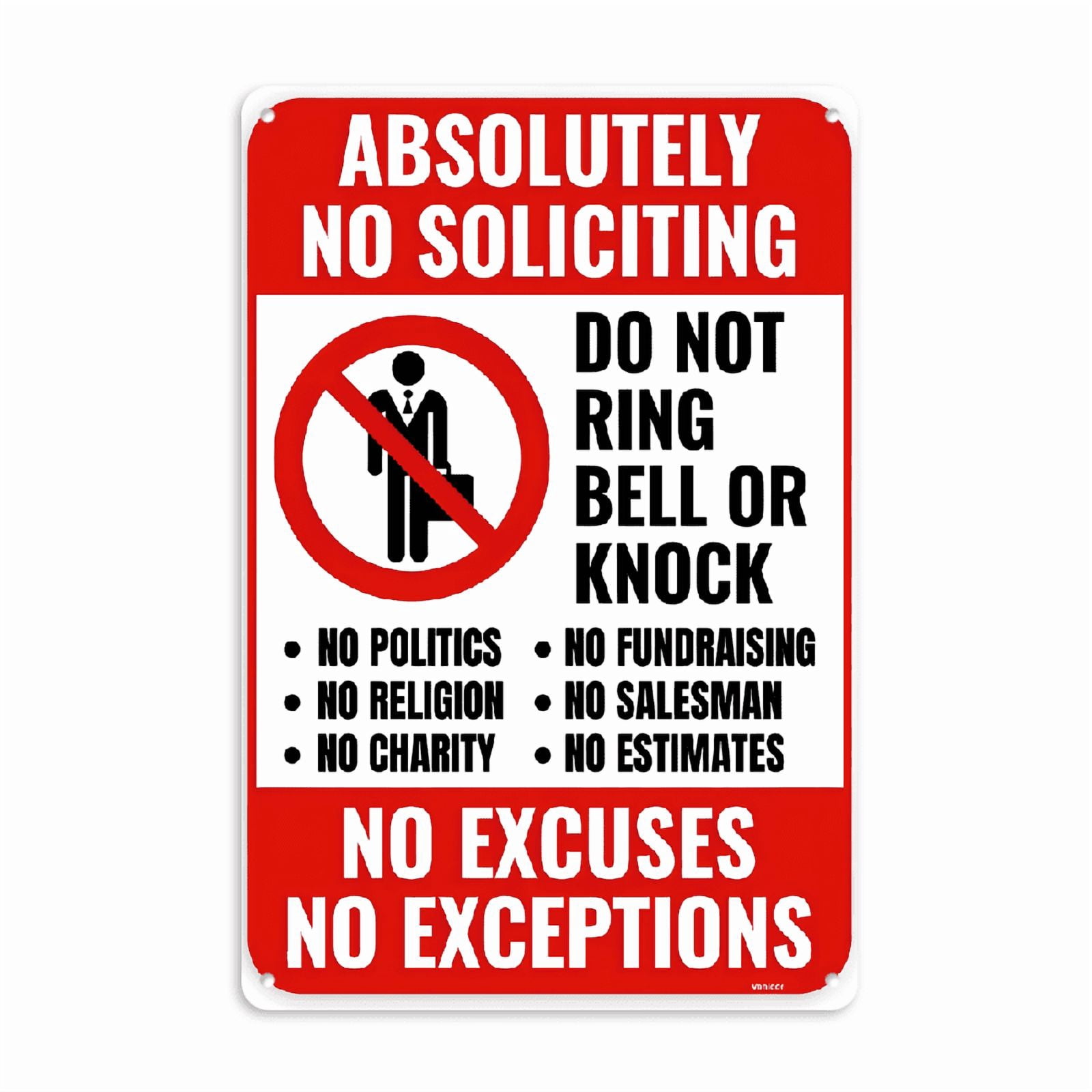[Vintage No Soliciting Sign] Retro Vintage Metal No Soliciting Sign Do ...