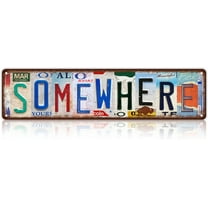Vintage Somewhere Metal Tin Signs Street Signs Man Cave Wall Decor 16 x 4 Inches