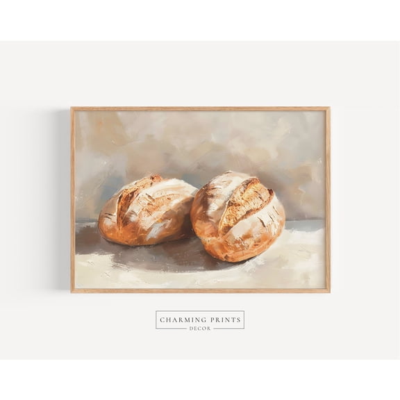 Vintage Sourdough Bread Kitchen Art Poster, Stretched Size 16x24