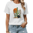 thumbnail image 1 of Vintage Southwest Cactus & Bible Graphic Tees Womens T-shirt White/Black S-5XL Shirts Faith Tops, 1 of 4