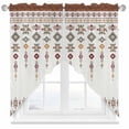 thumbnail image 1 of Vintage Southwest Swag Valances for Windows 2 Pack Brown Boho Geometric Tribal Style Swag Kitchen Curtains 45 Inches Long Rod Pocket Short Window Treatment for Kitchen Bathroom 36"x45", 1 of 8