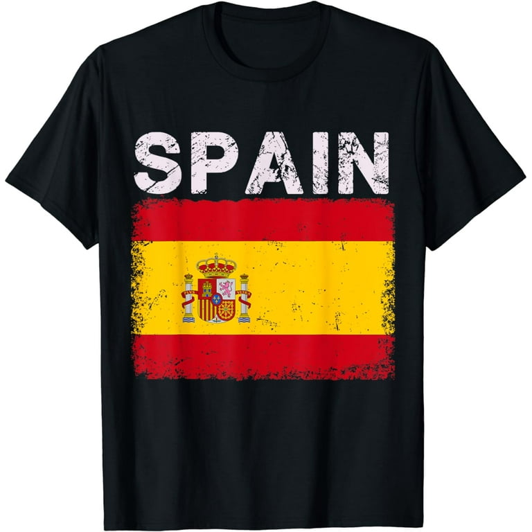 Vintage Spain Flag Spanish Pride Clothing Sports Jersey T-Shirt