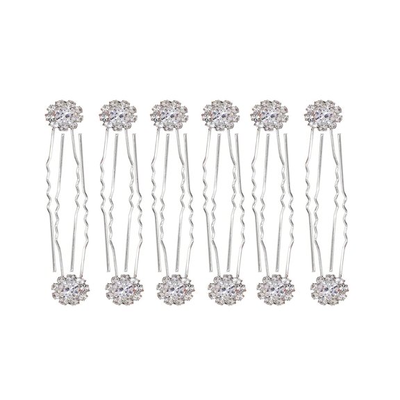 Vintage Sparkly Hair Combs, Decorative Hair Clips French Rhinestone Barrettes, Crystal Flower Hair Pins Hair Accessories for Women Girls