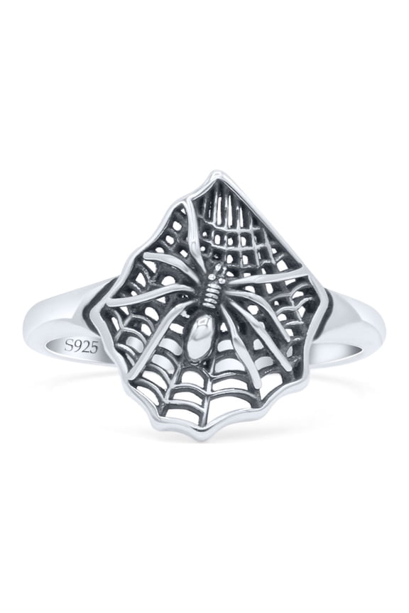 Vintage Spiderweb Fashion Oxidized Unique Style Ring Band 925 Sterling Silver Size 5