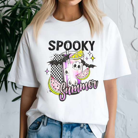 Vintage Spooky Summer Beach Halloween Coffee, Summerween Shirt, Summer Halloween TShirt, Cute Spooky Ghost Tee, Halloween Shirt, Halloween Gift, Ghost Beach , Pumpkin Spooky Season