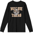 thumbnail image 1 of Vintage Sport West Side Tigers Adult Black Crew Neck Long Sleeve Tee-Medium, 1 of 3
