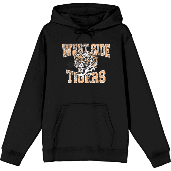 Vintage Sport West Side Tigers Adult Black Long Sleeve Hoodie-Medium