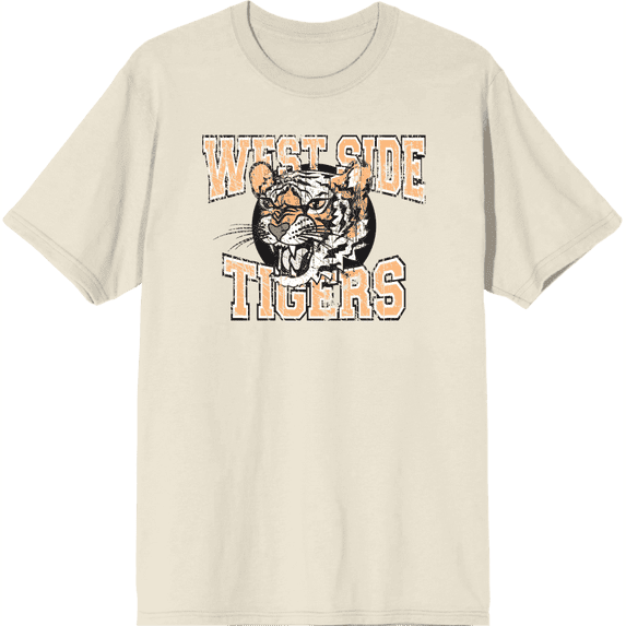 Vintage Sport West Side Tigers Adult Natural Crew Neck Short Sleeve Tee-XL