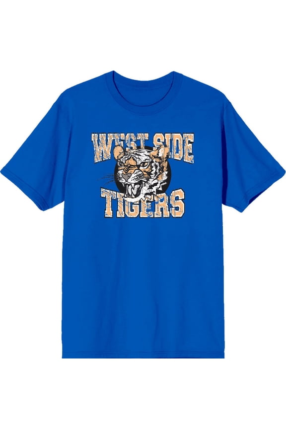 Vintage Sport West Side Tigers Adult Royal Blue Crew Neck Short Sleeve Tee-XL