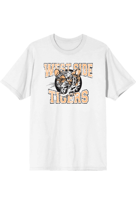 Vintage Sport West Side Tigers Adult White Crew Neck Short Sleeve Tee-XXL