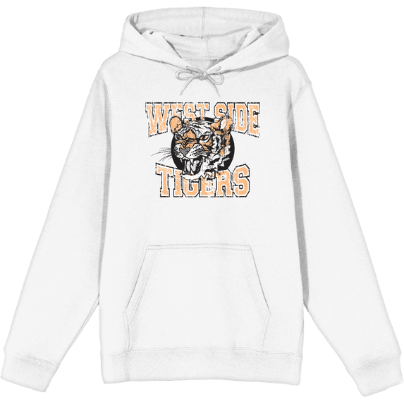 Vintage Sport West Side Tigers Adult White Long Sleeve Hoodie-3XL