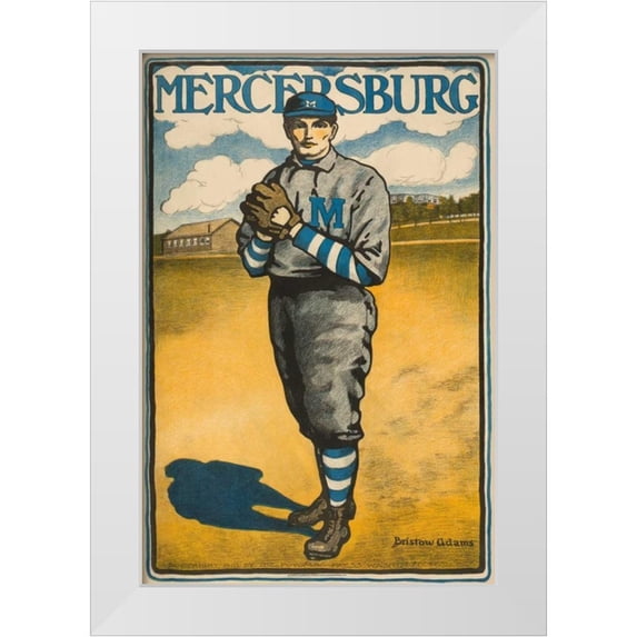 Vintage Sports 11x14 White Modern Wood Framed Museum Art Print Titled - Mercersburg