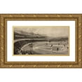 thumbnail image 1 of Vintage Sports 18x11 Gold Ornate Wood Framed with Double Matting Museum Art Print Titled - Baseball Match, 1 of 4