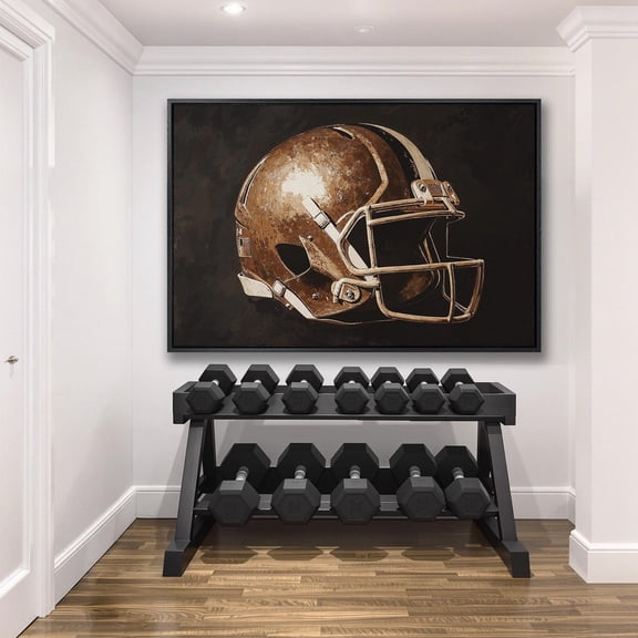 Vintage Sports Wall Art, Classic Football Helmet Poster, Man Cave Wall Decor, Motivational Artwork, Ready To Hang Gift Home Decor UNFRAMED Poster, Wall Art for Decor, Present, 24x36