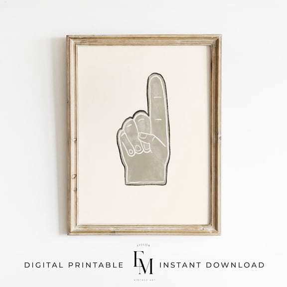 Vintage Sports Wall Art Sage Green Boys Bedroom Decor Neutral Foam Finger Baseball Print Boys Room Art Retro Sport Boys Playroom Wall Art Home Decor #2398, Unframed Canvas Size 8x12