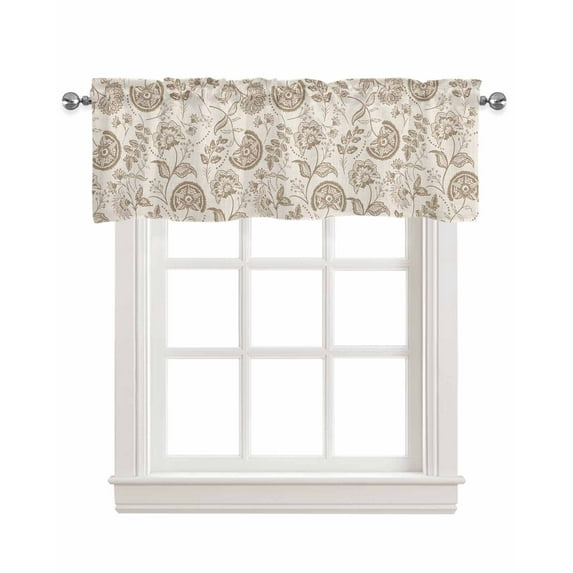 Vintage Spring Floral Kitchen Valances for Windows Farmhouse Linen Window Valance Curtain for Living Room Window Treatment Summer Farmhouse Botanical Valance Rod Pocket Topper Drape, 54 x 18 Inch