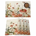 thumbnail image 1 of Vintage Spring Floral Placemats Set of 4 Summer Botanical Red Place Mats Indoor Wipeable Table Mats Washable Cloth Dining Table Placemats for Kitchen Holiday Party Home Decor 13x19 Inch, 1 of 9