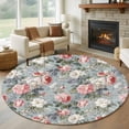 thumbnail image 1 of Vintage Spring Floral Round Rug 7ft Washable Circle Rugs Non Slip Summer Botanical Watercolor Large Area Rug Indoor Floor Carpet for Bedroom Kitchen Living Room Home Office Dining Room Nursery, 1 of 8