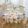 thumbnail image 1 of Vintage Spring Floral Round Tablecloth 60 Inch - Summer Botanical Waterproof Fabric Table Cloth Protector, Farmhouse Tablecloths Washable Table Cover for Kitchen Banquet Coffee Table Party, 1 of 6