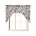 thumbnail image 1 of Vintage Spring Floral Swag Valances for Windows, Small Curtains Drapes, Botanical Summer Pink Green Kitchen Window Curtains Over Sink Rod Pocket Window Treatment Valance for Bedroom/Bathroom 56"x36", 1 of 5