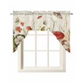 thumbnail image 1 of Vintage Spring Floral Swag Valances for Windows, Small Curtains Drapes, Summer Botanical Red Kitchen Window Curtains Over Sink Rod Pocket Window Treatment Valance for Bedroom/Bathroom 56"x36", 1 of 5